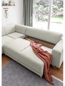 Béžová rozkladacia/s úložným priestorom rohová pohovka (ľavý roh/do L) Classy Sophie – Miuform