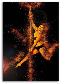 Obraz na plátně Tanec s píšťalami Zlatá žena - 80x120 cm