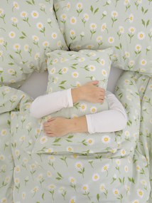 Bavlnené obliečky Renforcé - Sedmokrásky šedozelené