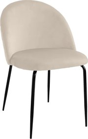 Jedálenská stolička FARGO zamatová, čierna / béžová