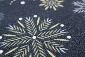 Mercury Flooring, Rohožka vianočná Snehové vločky so sobmi, 40x60, viacfarebná