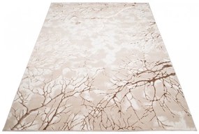 Jednoduchý moderný koberec béžovej farby s hnedým motívom Šírka: 80 cm | Dĺžka: 150 cm