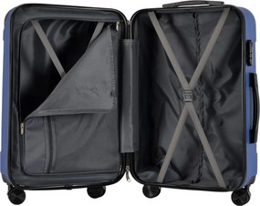 Kabínový kufor na 4 kolieskach 55x39x20cm modrá farba