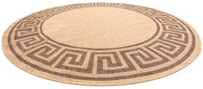 Šnúrkový koberec  SIZAL FLOORLUX kruh 20014 Grécky mais / coffeee