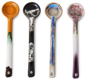 HK living Kameninová lyžička 70's Force Medium – set 4 ks