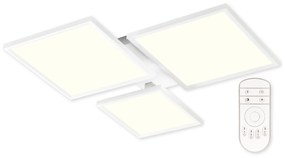 TOP-LIGHT Stropné dizajnové LED svetlo MERKUR HB RC, 50W, diaľkové ovládanie, hranaté, biele