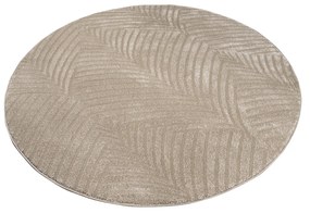 Dekorstudio Okrúhly jednofarebný koberec FANCY 648 - béžový Priemer koberca: 160cm