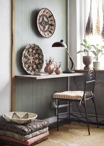 MADAM STOLTZ Sedák na stoličku Dark Honey Stripes 45×45 cm