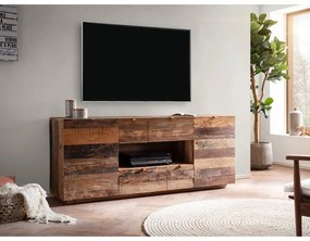 furniture-nabytek.cz - Masívny príborník Oldwood z recyklovaného dreva, lakovaný, prírodná farba – 180×40×75 cm