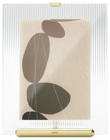 Sklenený stojací rámček v zlatej farbe 19x23 cm Flute – Umbra
