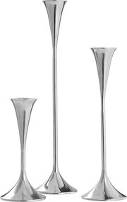 HIGHLIGHT Svietnik na dlhú sviečku 20 cm - strieborná