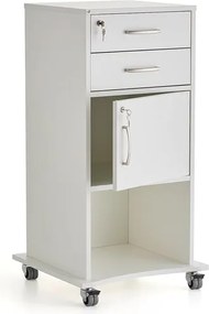 Rečnícky pult, 2 zásuvky, skrinka, biela