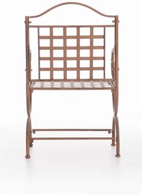 Kovová stolička Lotta s područkami - Hnedá antik