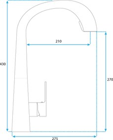 Rea Ross, stojanková drezová batéria h-430, oceľová, REA-B5314