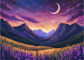 Obraz - Fialová krajina (70x50 cm)