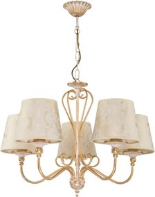 Brilagi - Luster na reťazi SONIA 5xE27/15W/230V pr. 64 cm krémová/patina
