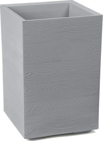 PLASTOVÝ KVETINÁČ NA KOLIESKACH BETONIQUE ECO 60X40X40 CM DREVENÝ DEKOR SIVÁ