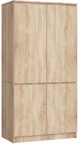 Šatníková skriňa CLP S90/4D dub sonoma