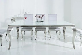Jedálenský stôl Rococo 200 cm biela / strieborná