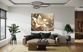 Gario Obraz na plátne Zlatý glamour kvet Rozmery: 60 x 40 cm