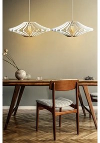 SADA 2x Luster na lanku 1xE27/60W/230V biela pr. 47 cm