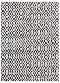 Moderný koberec MUNDO E0621 geometrický outdoor béžový / čierny