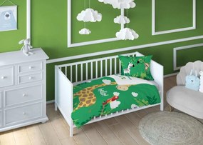 Bavlnené obliečky do postieľky Džungľa Green 100x135/40x60