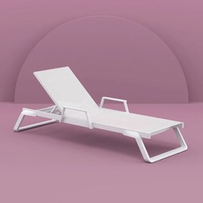 TROPIC ARM záhradné lehátko white/white