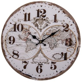 Nástenné hodiny Amsterdam s mapou - Ø 34 * 1 cm / 1 * AA
