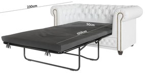 Biela rozkladacia pohovka z imitácie kože 148 cm York - Ropez