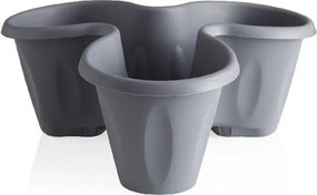 BAMA Kvetináč TRIFOGLIO, sivá farba