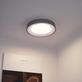 Moderné stropné svietidlo sivé s bielou farbou 38 cm vrátane LED stmievateľné RGB - Kanton