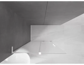 Mexen Velar L, posuvná sprchová zástena Walk-in 120 x 200 cm, 8mm sklo námraza, biela matná, 871-120-003-33-20