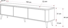 TV skrinka ODETTE na nožičkách 165 cm kašmír