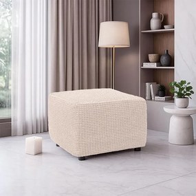 Super strečové poťahy RUBINIA smotanová taburetka (40 - 60 cm)