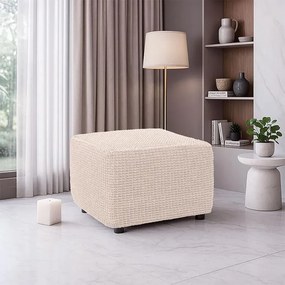 Super strečové poťahy RUBINIA smotanová taburetka (40 - 60 cm)