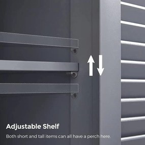 Kúpeľňová skrinka, voľne stojaca skrinka s lamelovými dvierkami, sivá