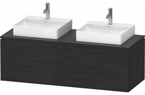 DURAVIT L-Cube závesná skrinka pod dve umývadlá na dosku, 4 zásuvky, 1420 x 550 x 482 mm, dub čierny, LC4872B16160000