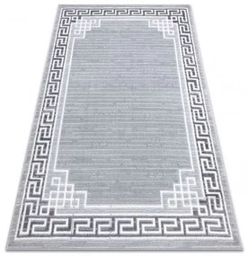 Moderný MEFE koberec 9096 vzor rámu, Grécky kľúč - Štrukturálny, dve vrstvy rúna sivá Veľkosť: 140x190 cm