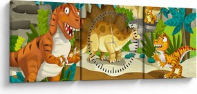 Obraz - Dinosauria (s hodinami) (90x30 cm)