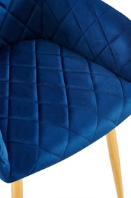 Jedálenská stolička Monett - zamat, G - Tmavo modrá