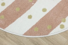 Koberec LIMA M044A krémový / ružový / zlatý kruh