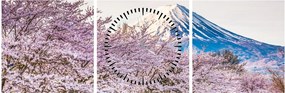 Obraz - Japonsko na jar (s hodinami) (90x30 cm)
