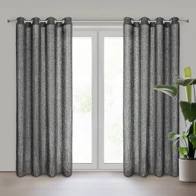 ZÁVES NA KRÚŽKOCH EVA MINGE TIFFANY 135X250 CM ČIERNA