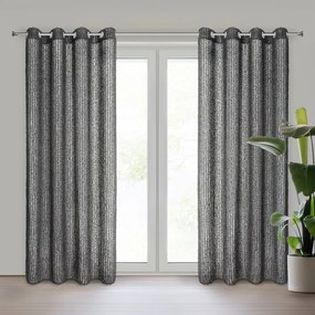 ZÁVES NA KRÚŽKOCH EVA MINGE TIFFANY 135X250 CM ČIERNA