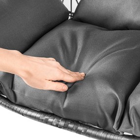 Sivé závesné kreslo KOKON so stojanom