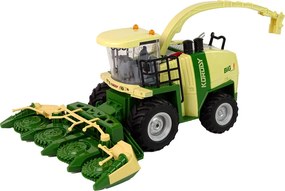 LEAN Toys Diaľkovo ovládaný kombajn s dymom, svetlom a zvukom, 2,4 GHz, mierka 1:24