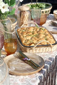 Chic Antique Sklenená dóza Wicker Lid 1,2 l