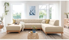 Béžová rozkladacia pohovka do "U" Miuform Dazzling Daisy, pravý roh