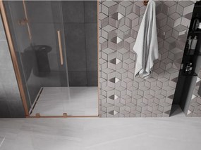 Mexen Velar, posuvné dvere do otvoru 100x200 cm, 8mm číre sklo, medená matná, 871-100-000-01-65